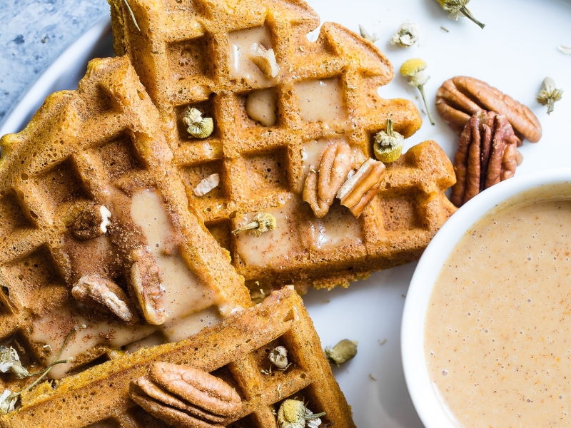 recept snelle pecanwafels - ontbijt recept - makkelijke pecanwafels - wafel recept